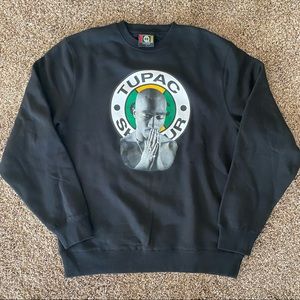 Cross Colours 2Pac Tupac Shakur Heavyweight Black Sweatshirt size Large L